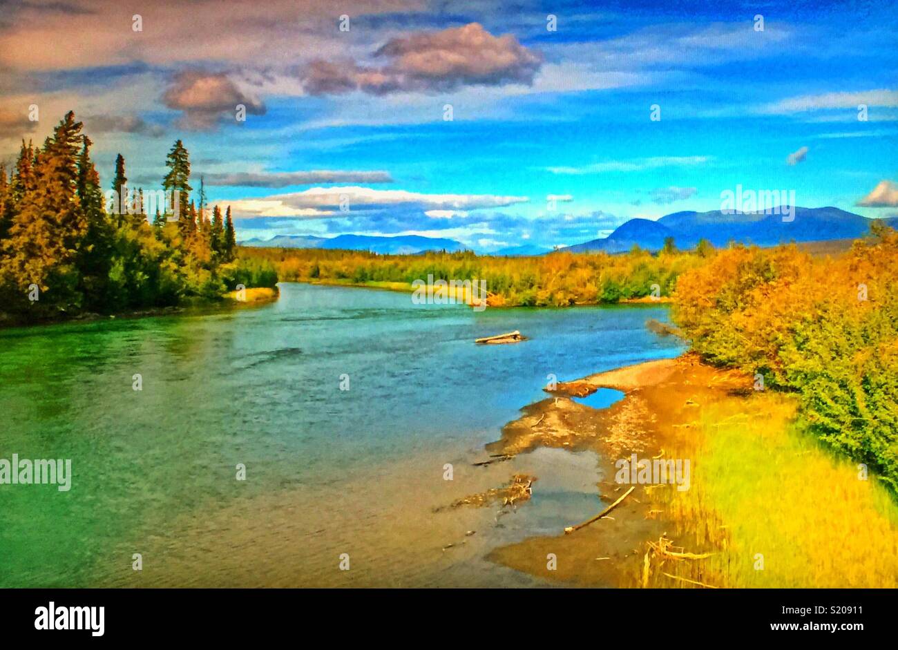 Dezadeash River, Yukon, Kanada. Stockfoto