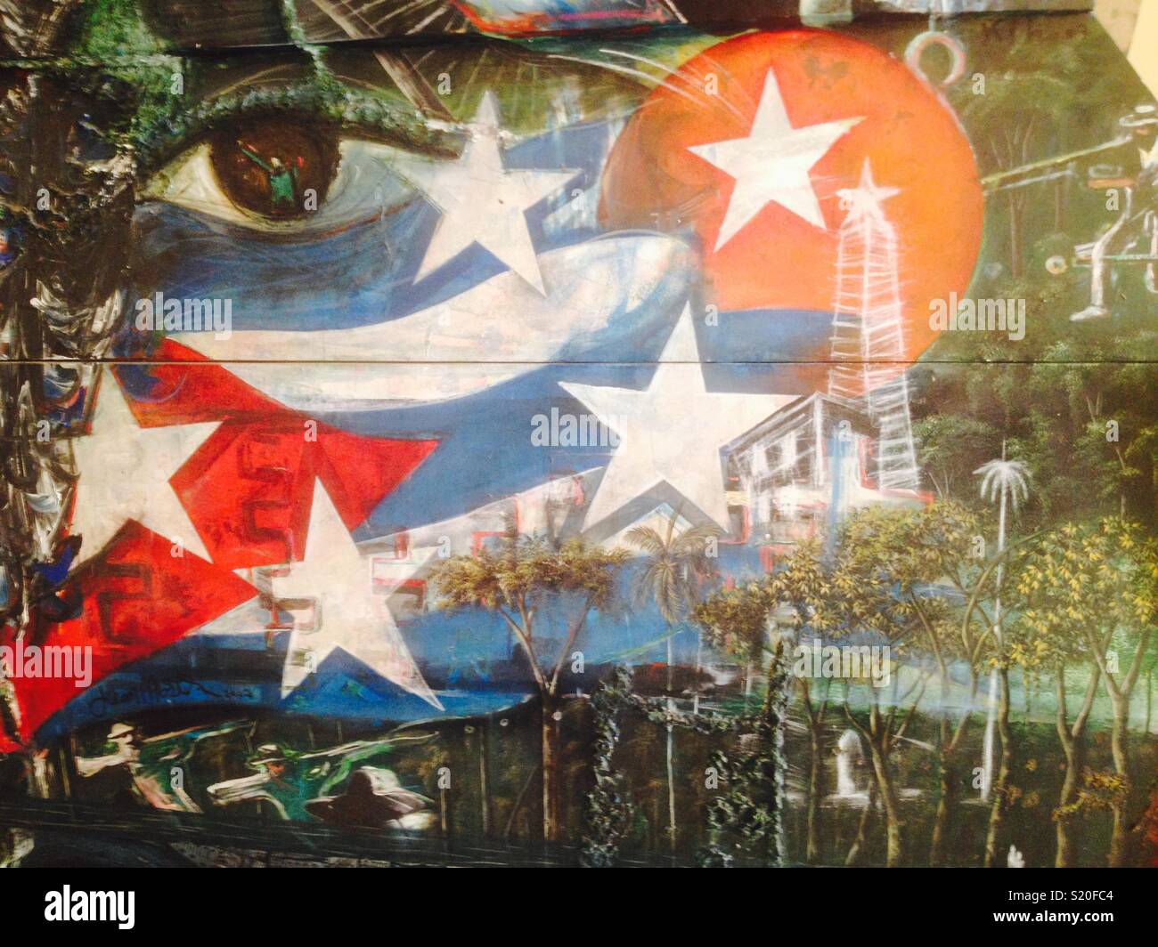 Kubanische Straße Kunst in Havanna - Hauptstadt der ein Schwellenland Stockfoto