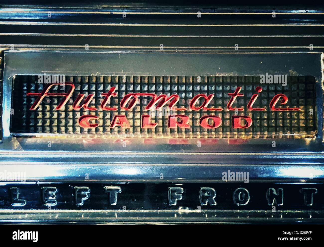 Jahrgang GE General Electric Herd automatische CALROD Kontrollampe Linse Stockfoto