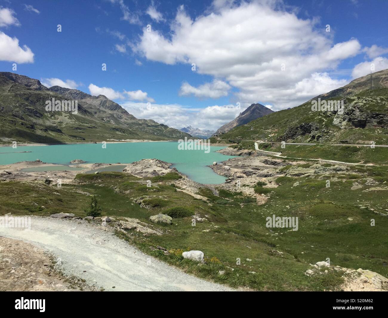 Weißen See, Berninapass, Schweiz. Stockfoto