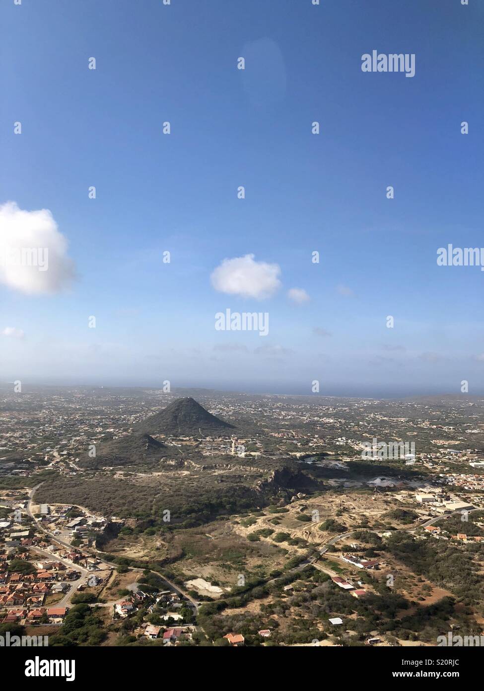 Aruba - Hooiberg aus der Luft Stockfoto