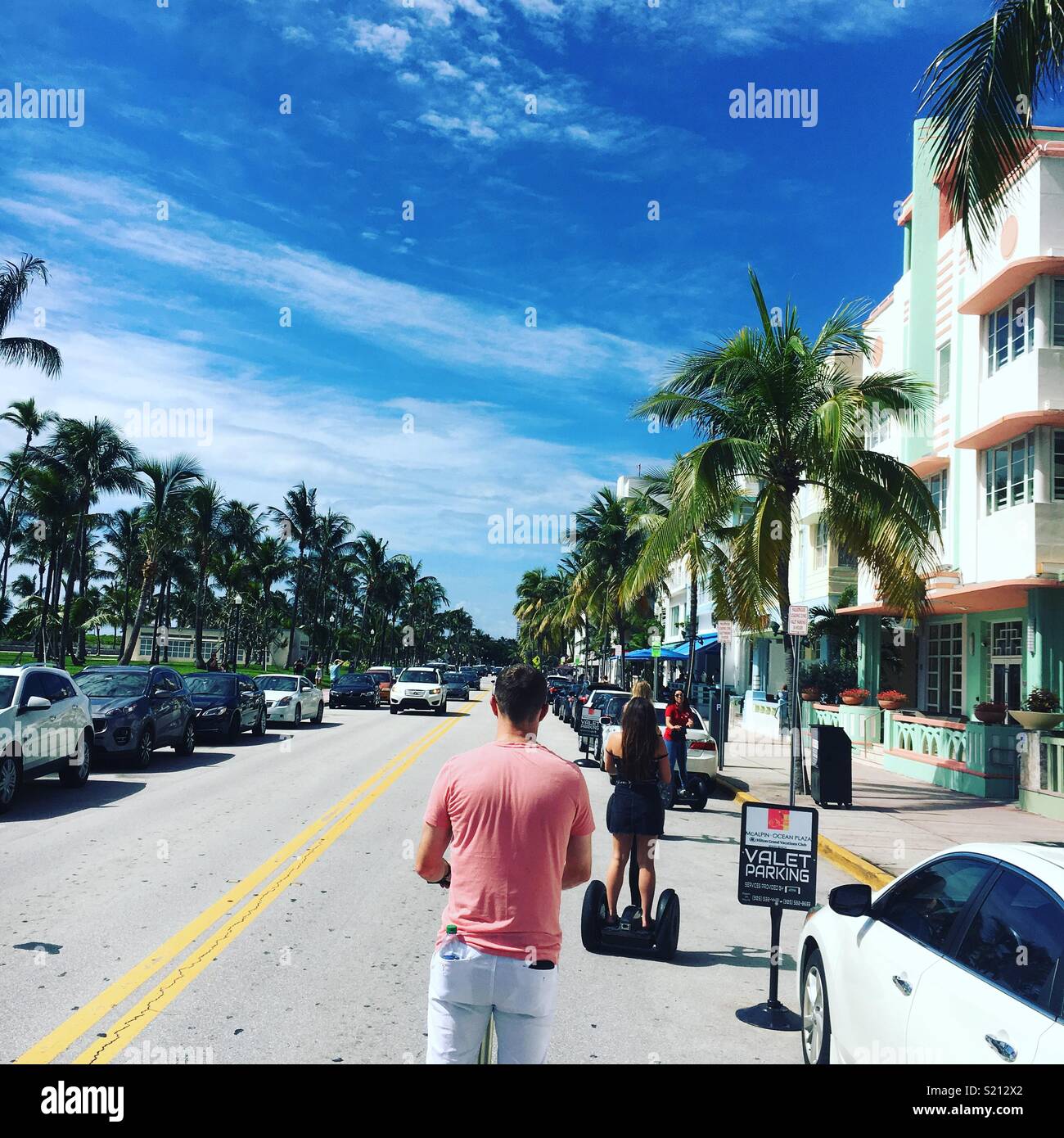 Segway Tour Ocean Drive Miami Stockfoto