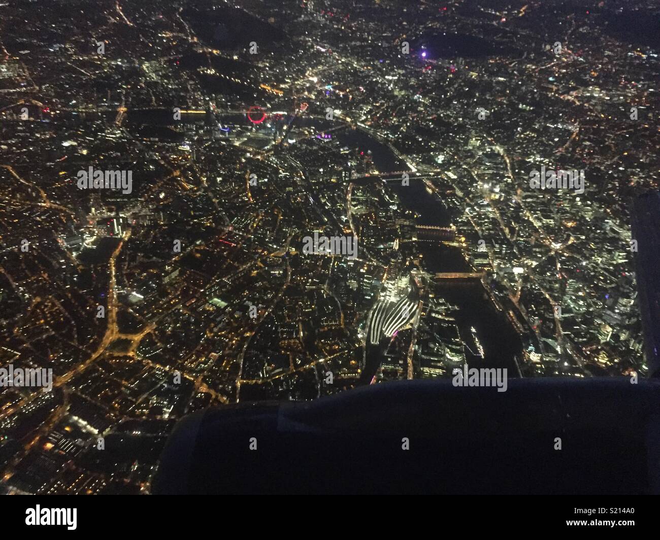 London bei Nacht von Luft Stockfoto