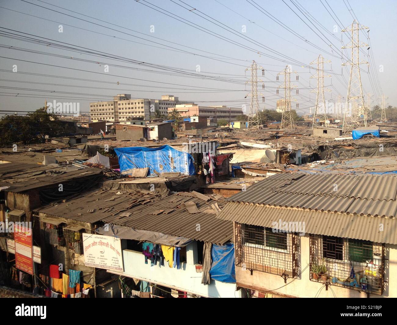 Slum Dharavi, Mumbai, Indien Stockfoto