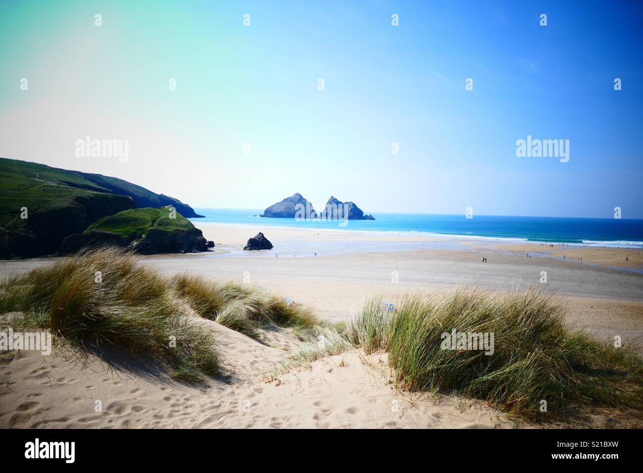 Holywell Beach, Cornwall April 2018 Stockfoto