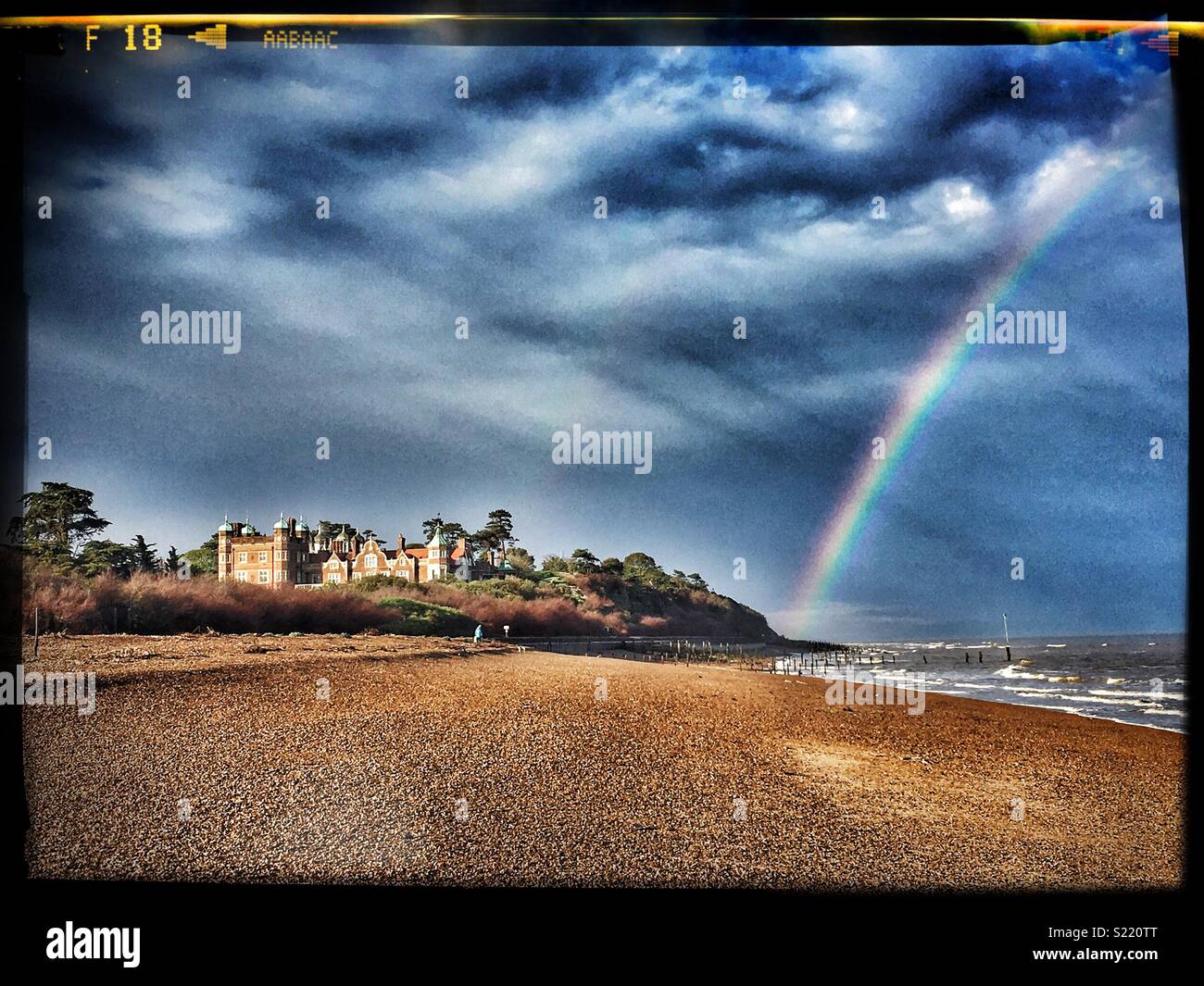 Bawdsey Manor, wo 1937 Robert Watson Watt Radar, die in 1940 zum ersten operativen Radar Station der Welt entwickelt und spielte eine wichtige Rolle in der Sieg der RAF in der Schlacht um England. - Smartphone-aufgenommenes Stockfoto