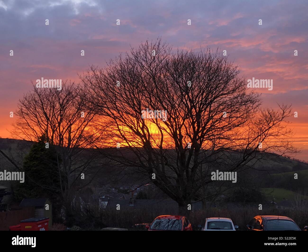 Cheshire-Sonnenuntergang Stockfoto