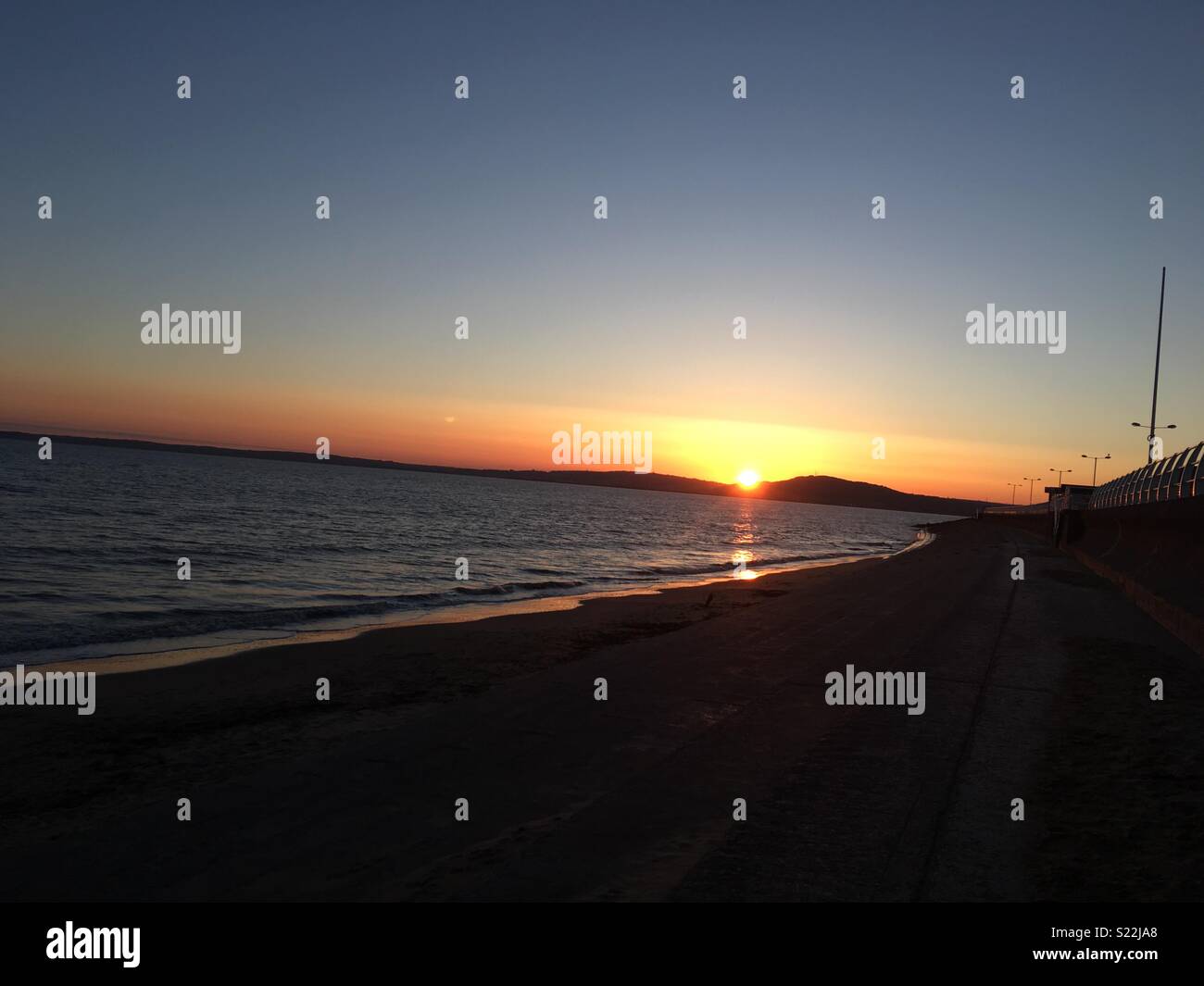 Aberavon Beach Sonnenuntergang, Wales Stockfoto