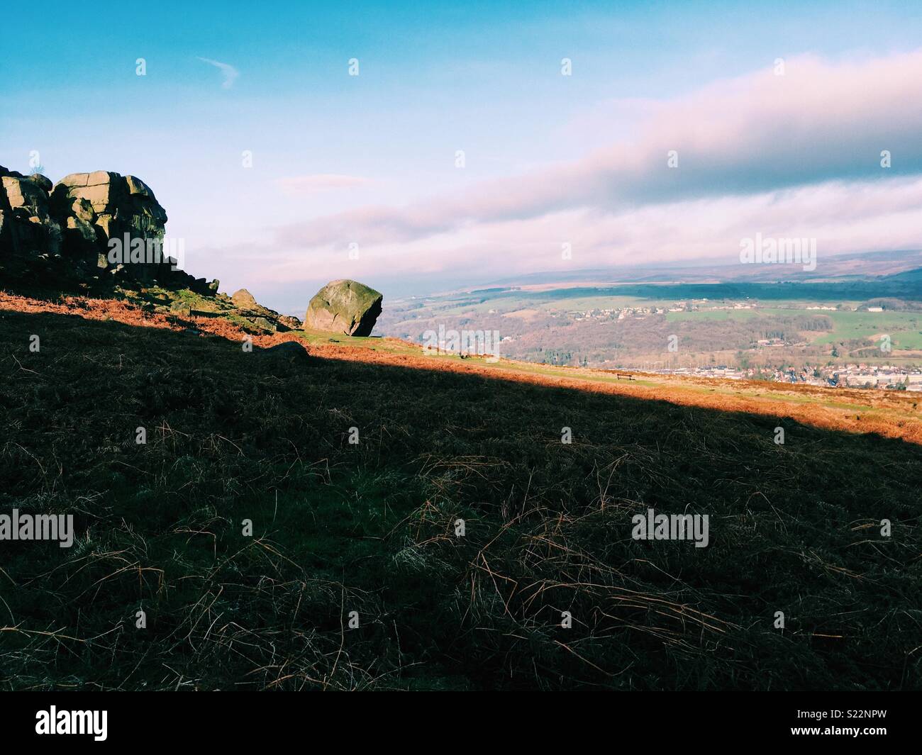 Kuh und Kalb Felsen im Sonnenlicht Stockfoto