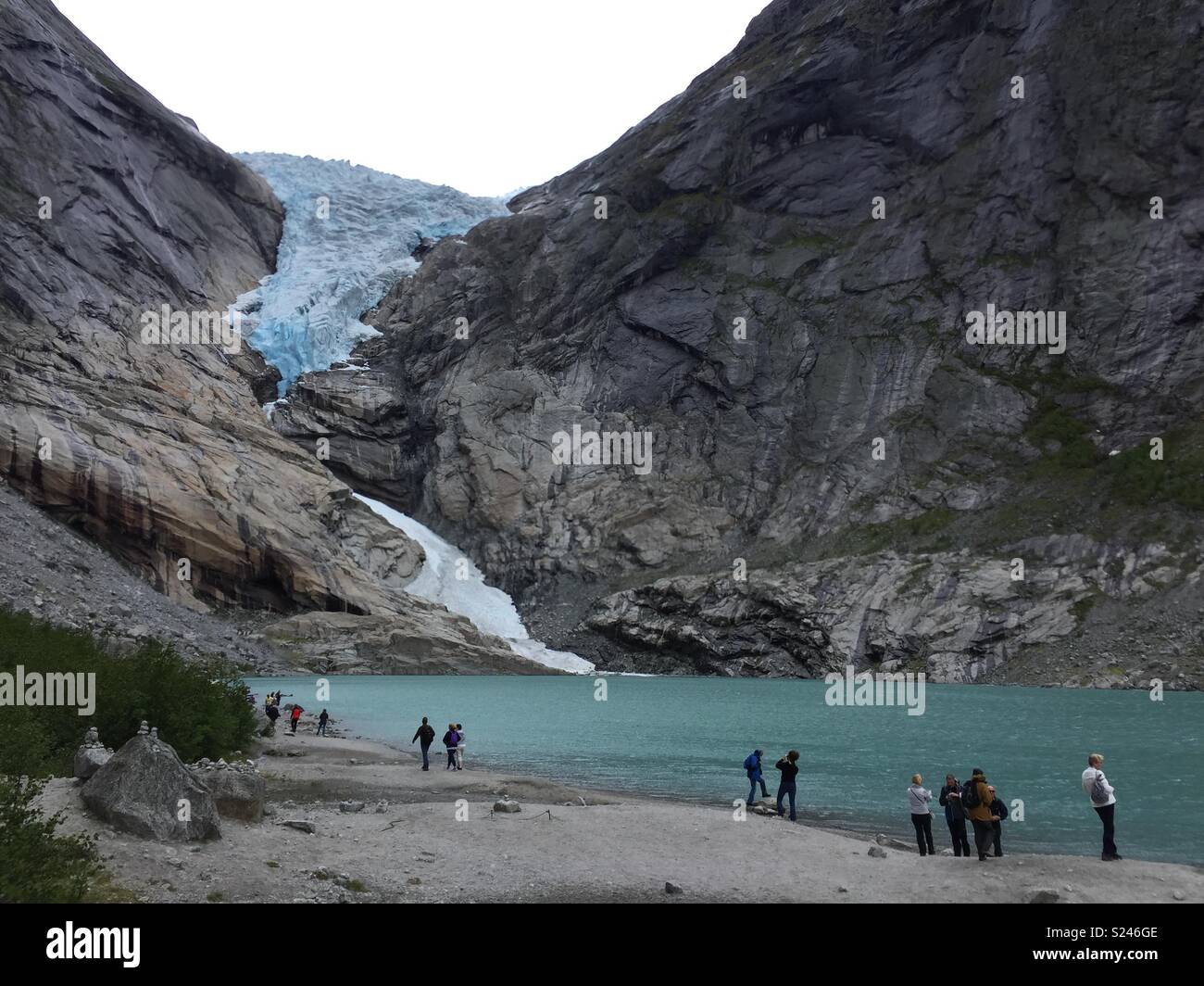 Briksdalsbre Gletscher, Norwegen. Stockfoto