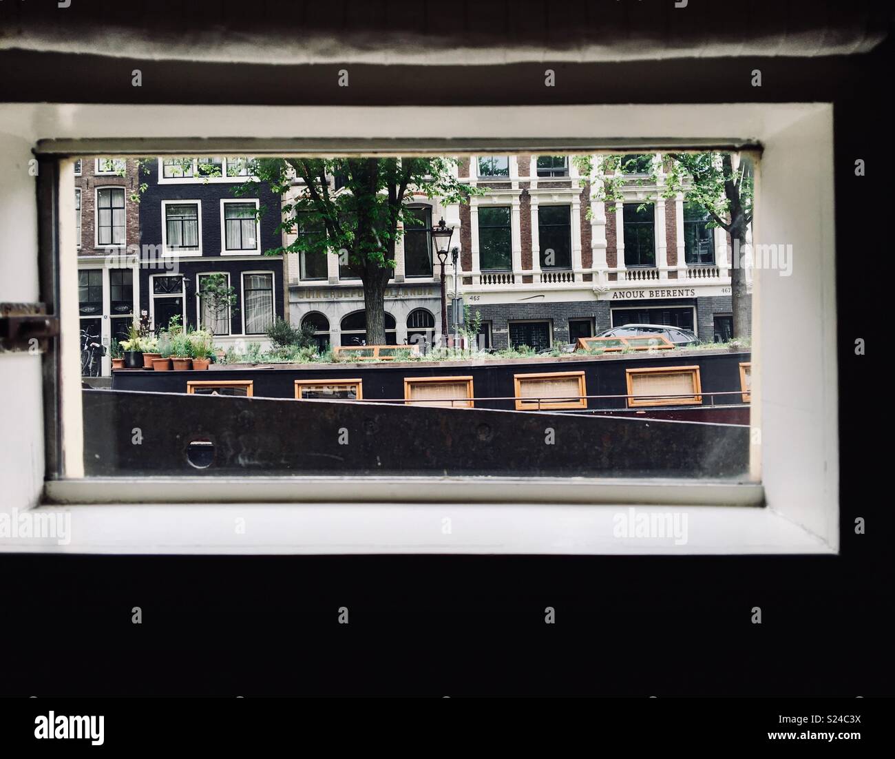 Amsterdam Boat House Museum - Smartphone-aufgenommenes Stockfoto