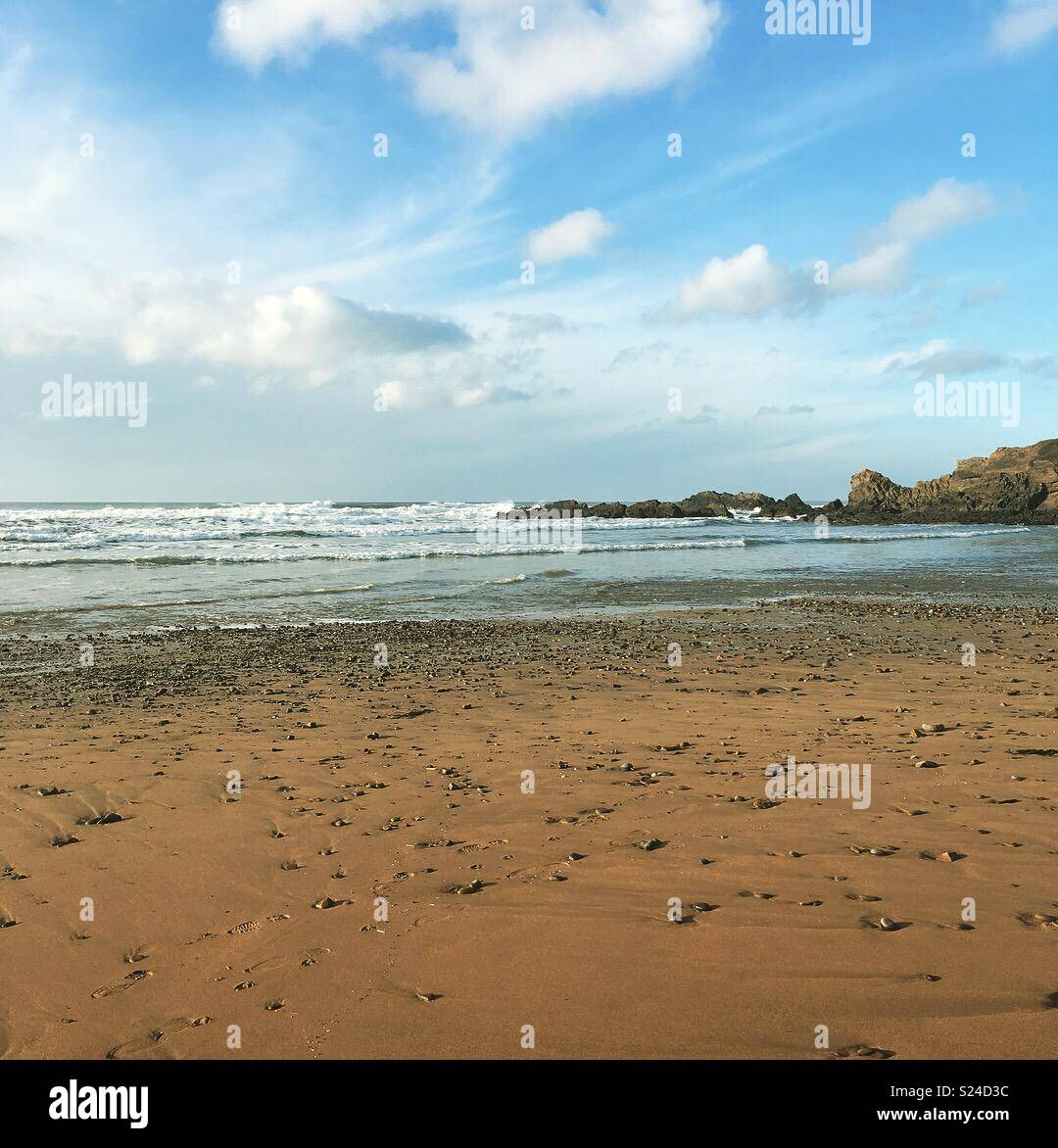 Einem sonnigen Spaziergang im schönen Cornwall. Stockfoto