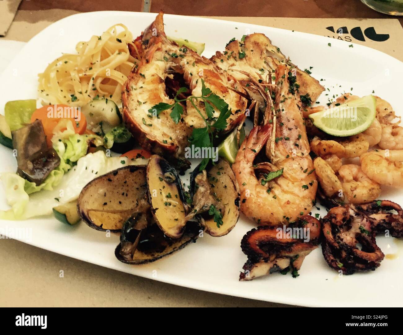 Platte mit Meeresfrüchten Stockfoto