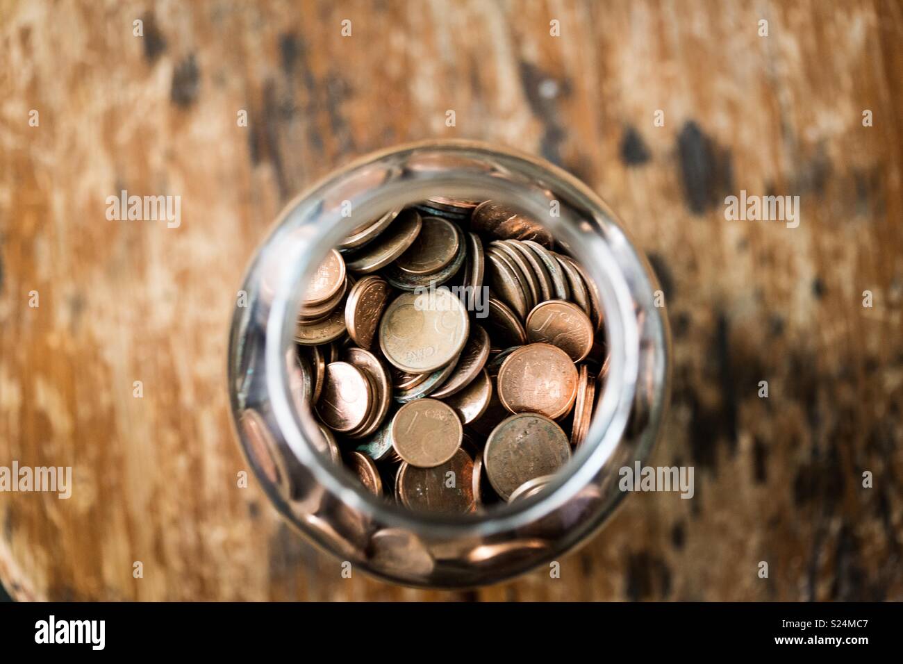 Blick von der Spitze eines schwören Jar - Smartphone-aufgenommenes Stockfoto