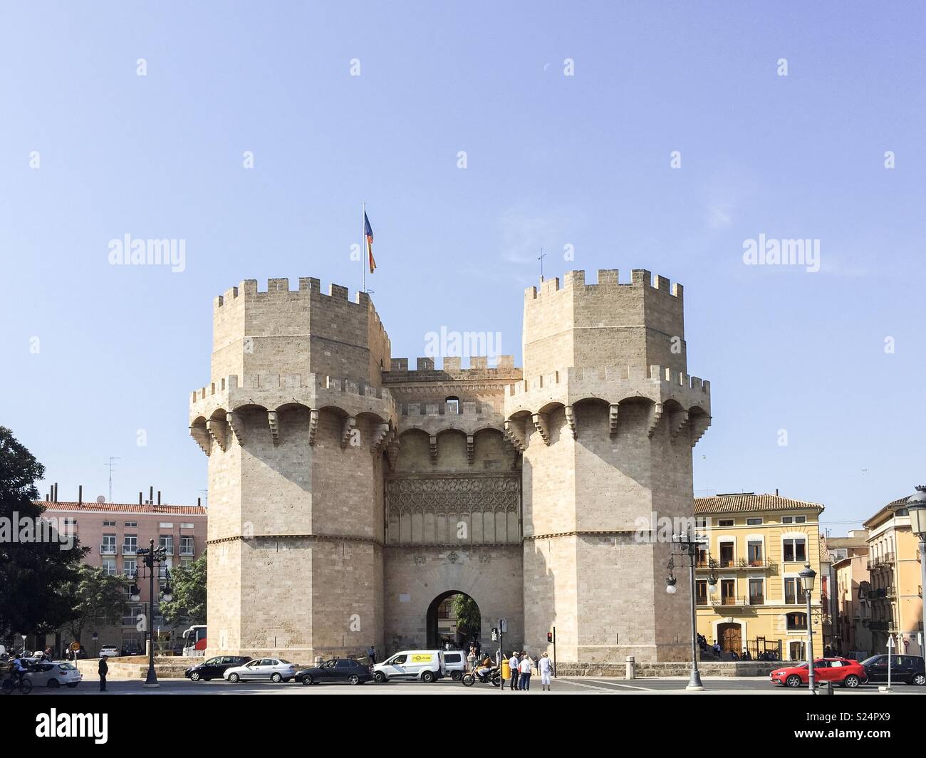 Serrano Türme oder Serranos Tür 1392-1398 von Pedro Balaguer Stockfoto