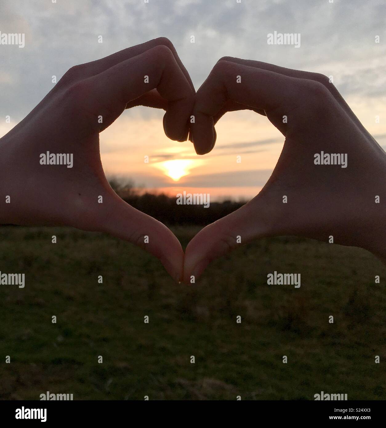 Sonnenuntergang Herz North Wales Stockfoto