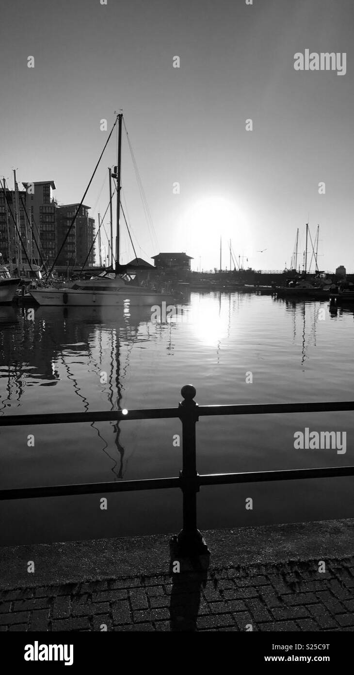 Eastbourne Hafen Sunrise East Sussex Stockfoto