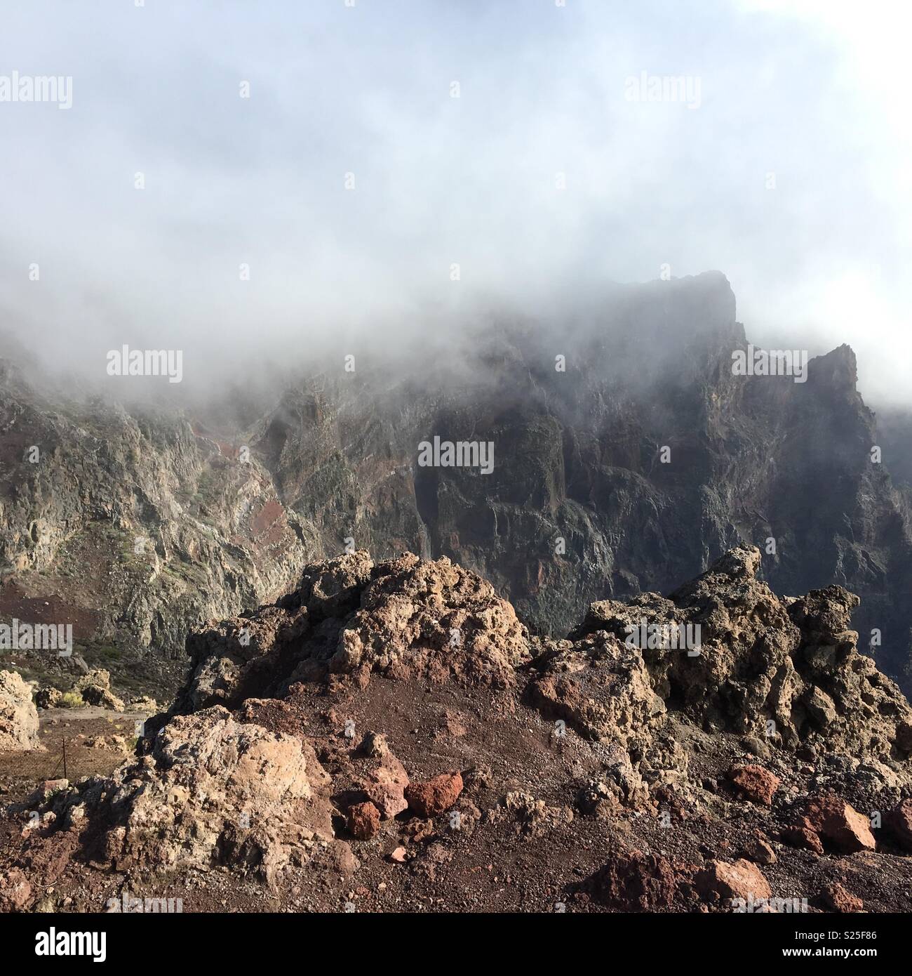 Die vulkanische Berglandschaft Stockfoto