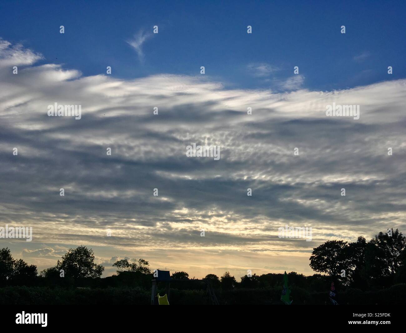 Sonnenuntergang über der englischen Landschaft in der Nähe von Morley, Derbyshire Stockfoto