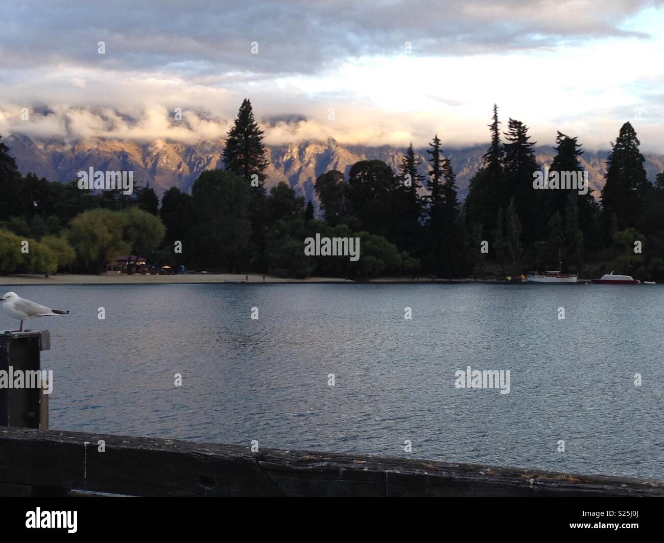 Abenddämmerung in Queenstown Neuseeland Stockfoto