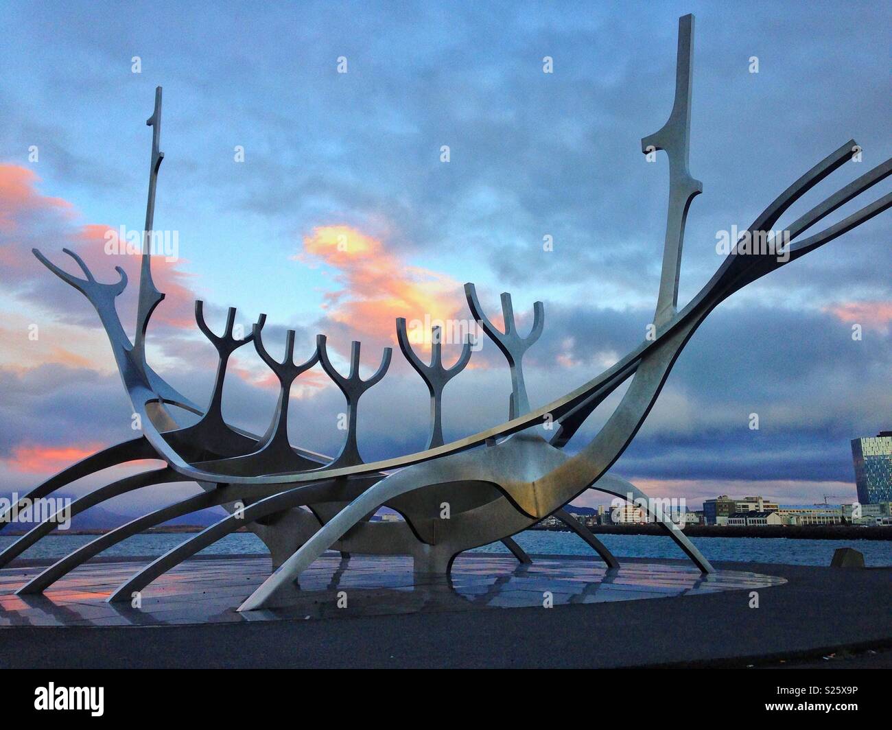 Die Sun Voyager Skulptur Rekjavik, Island Stockfoto
