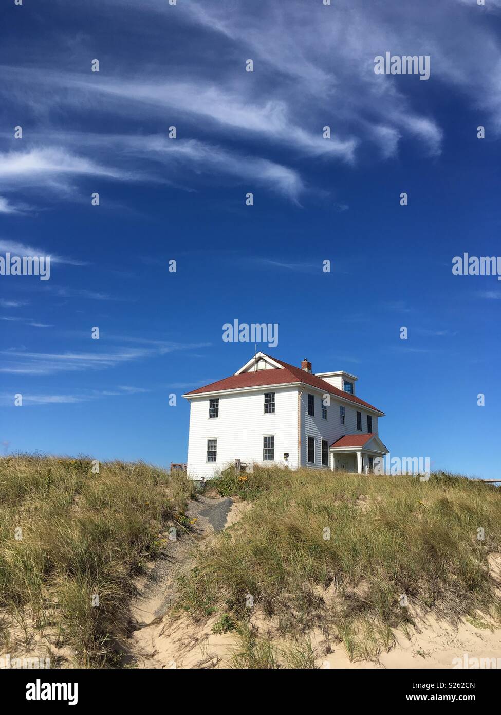 Ein Haus auf Race Point Beach Stockfoto