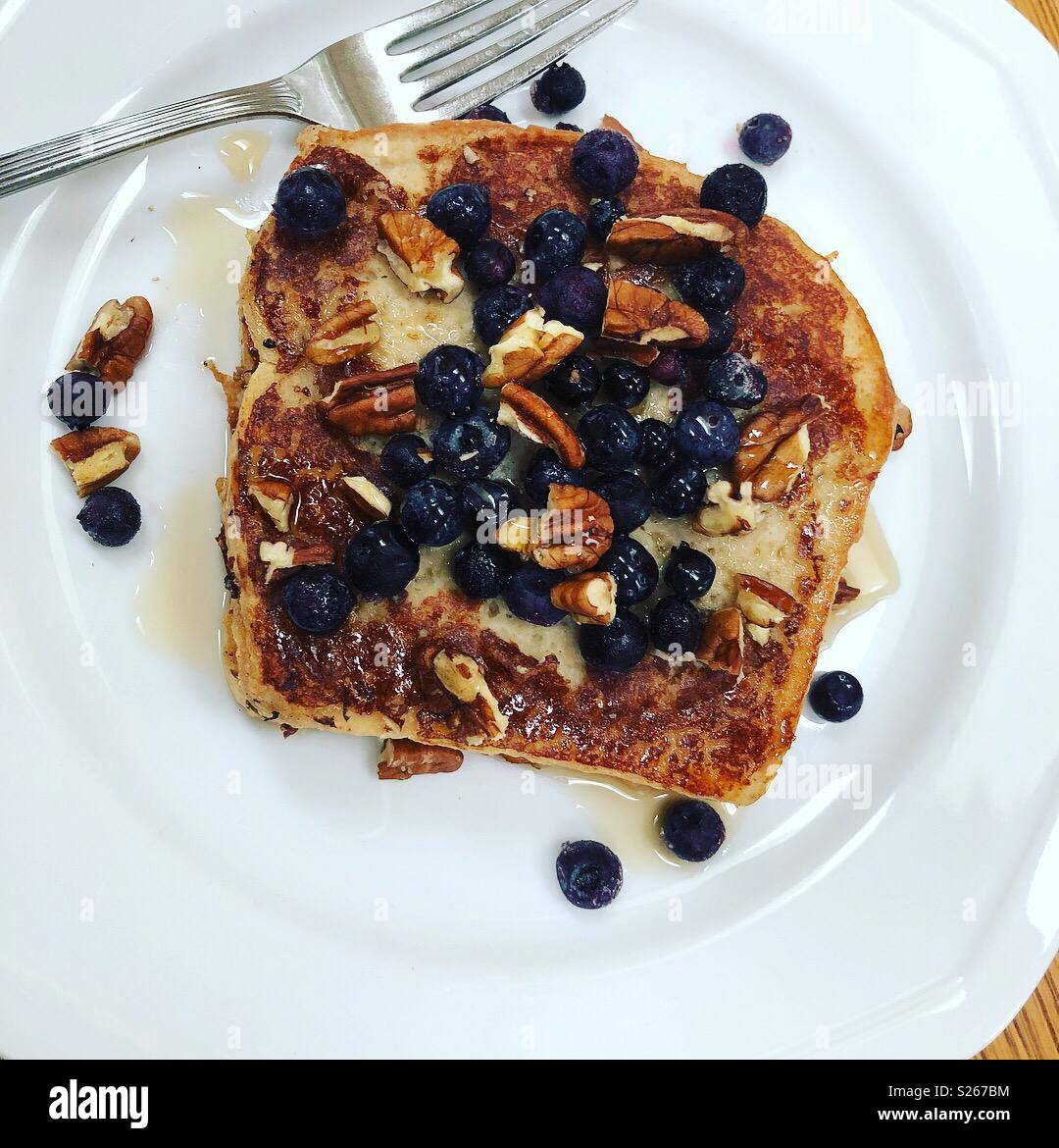 Blueberry pecan French Toast Stockfoto