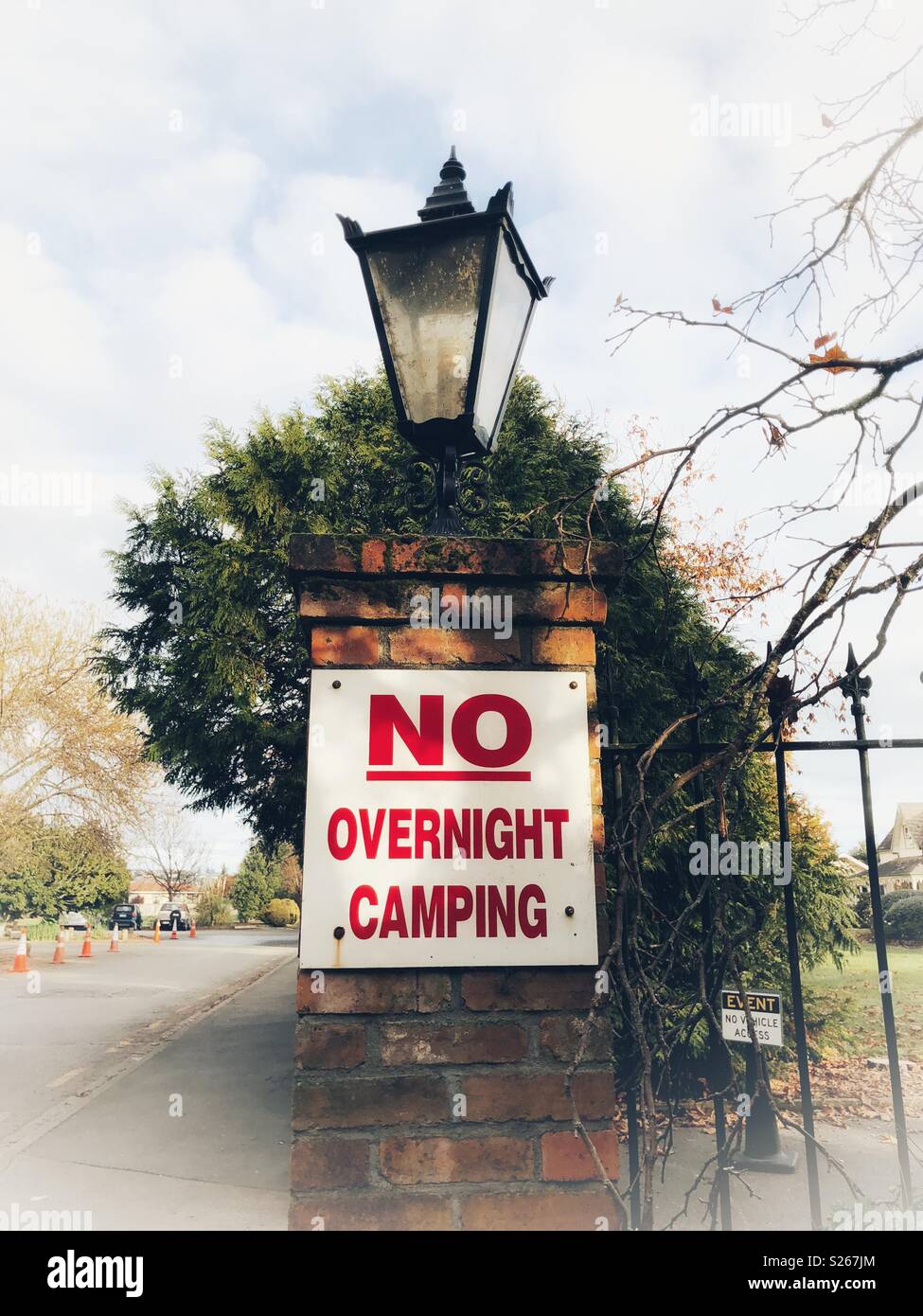 Keine Übernachtung in Zelten, Gründer Park, Nelson, Neuseeland Stockfoto