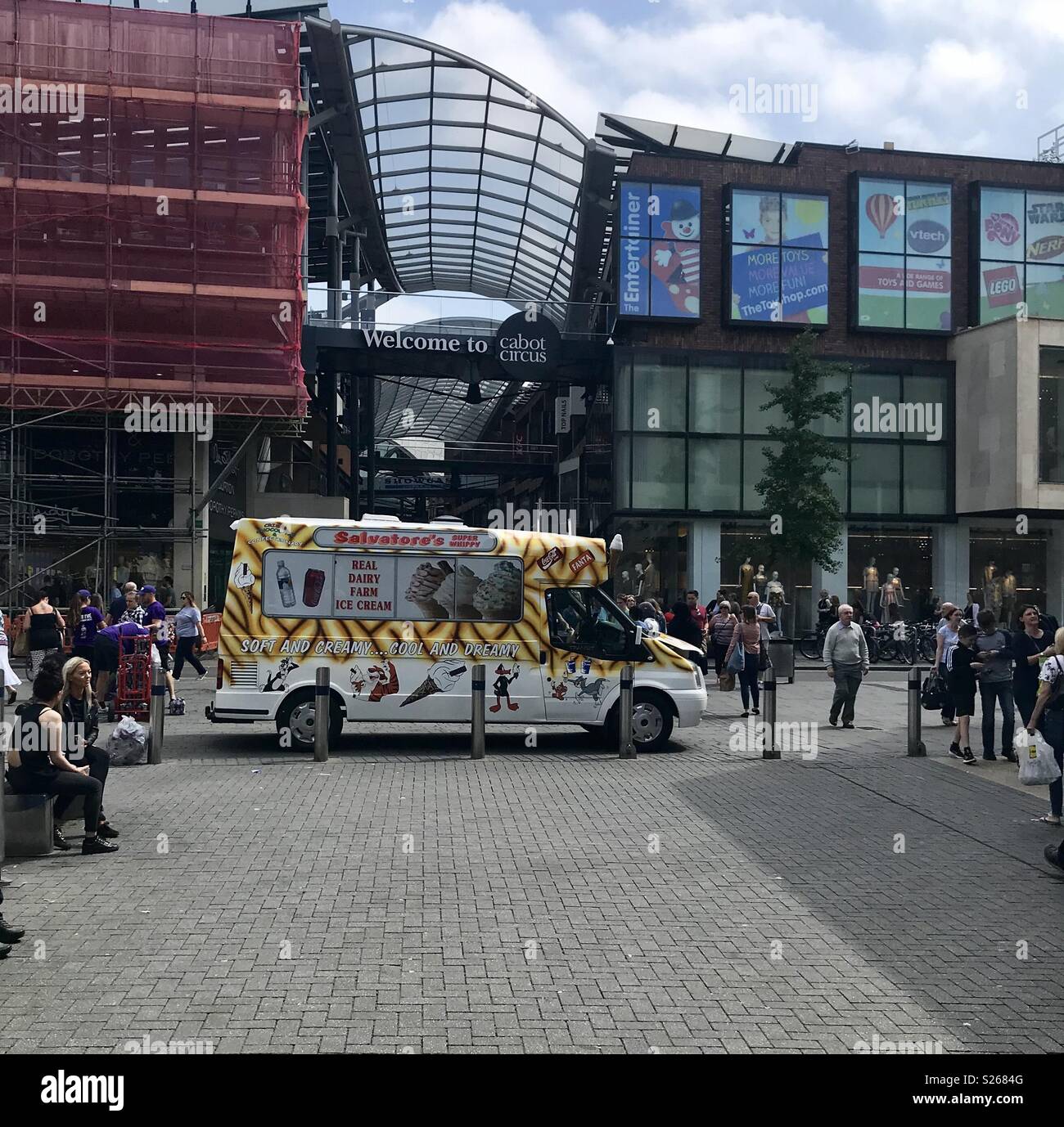 Ice Cream van Broadmead Bristol Cabot Circus Stockfoto