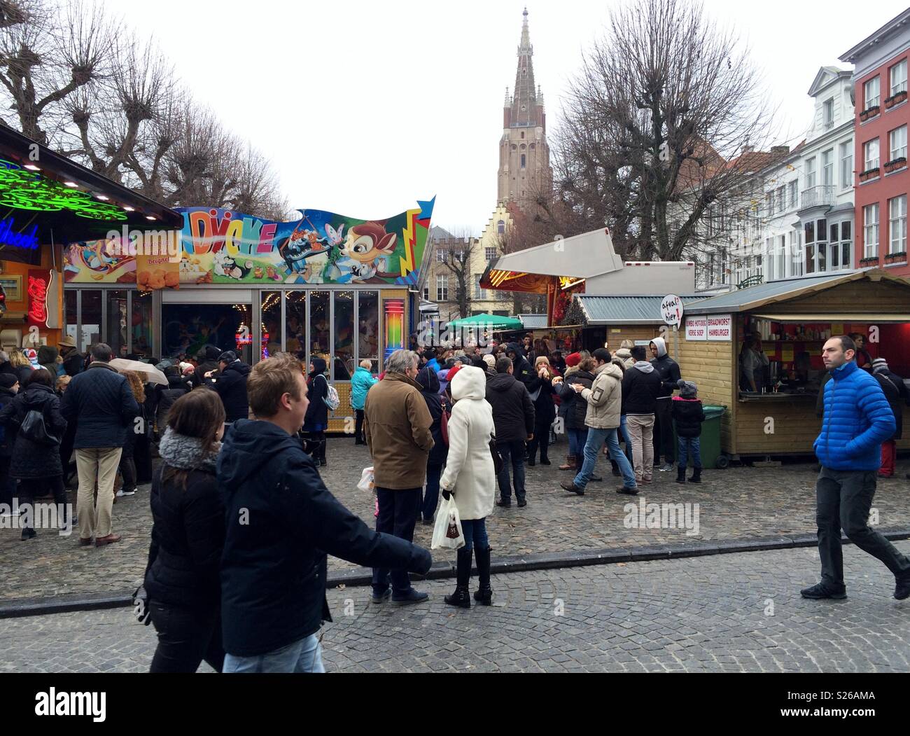 Brügge Weihnachtsmarkt Stockfoto