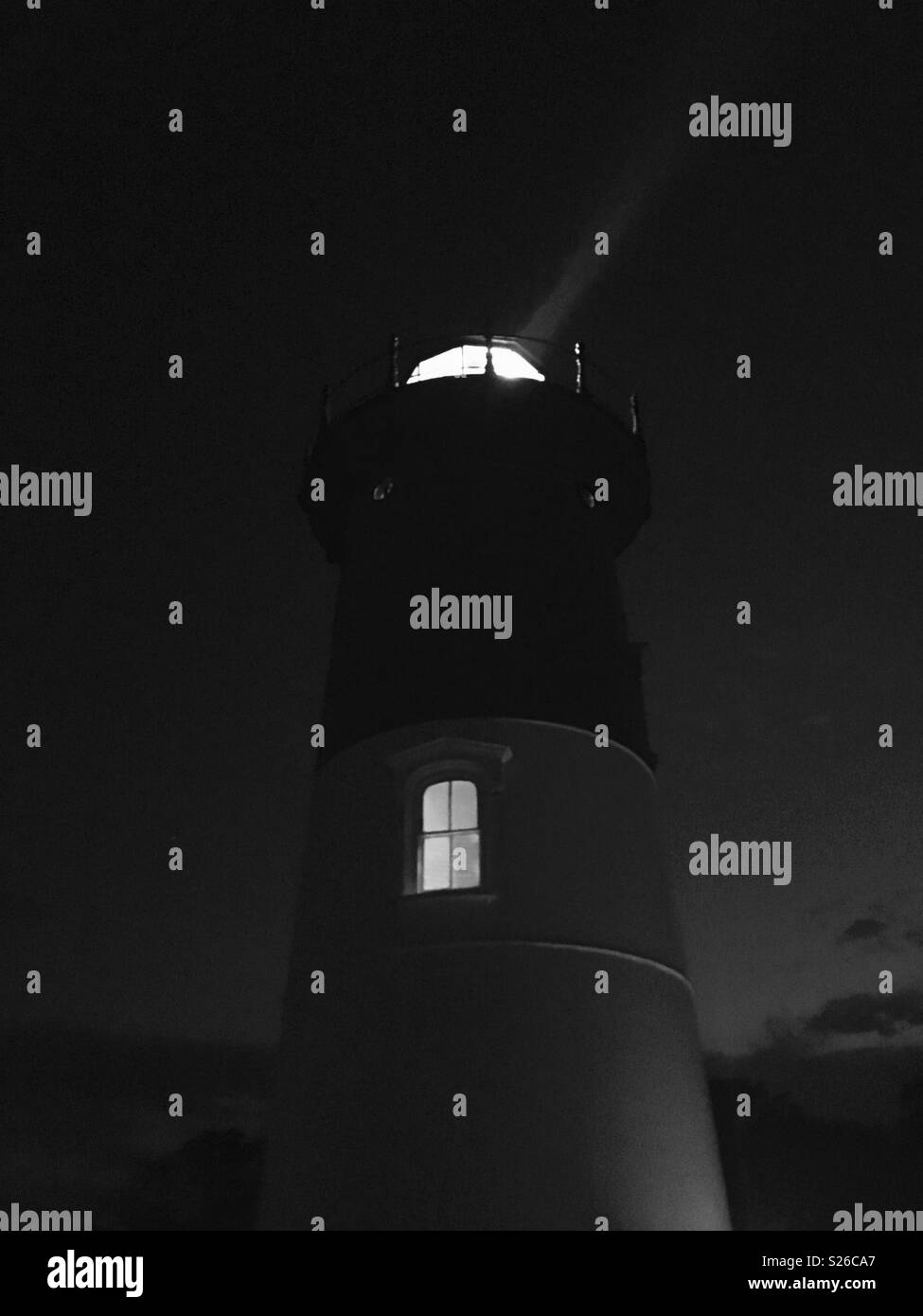 Nauset Lighthouse in der Nacht Stockfoto