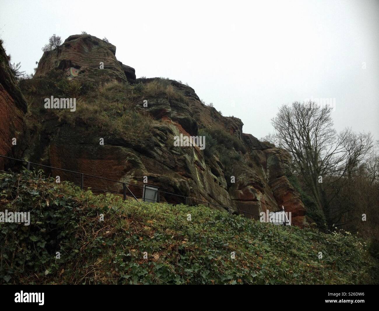 Kinver Kante Rock Houses Stockfoto