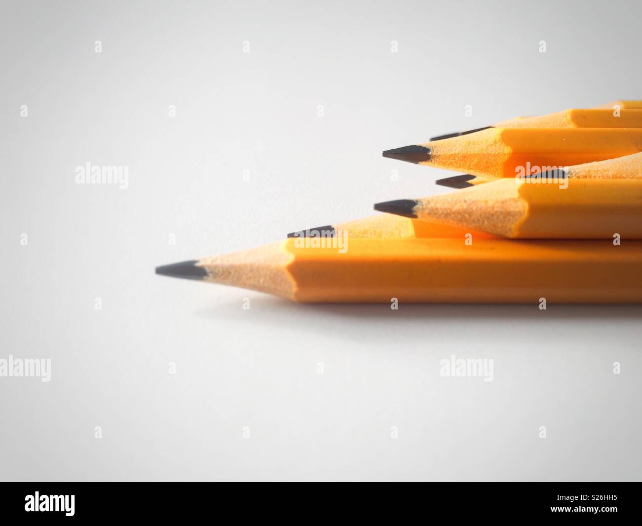 Gruppe von orange Bleistifte Stockfoto