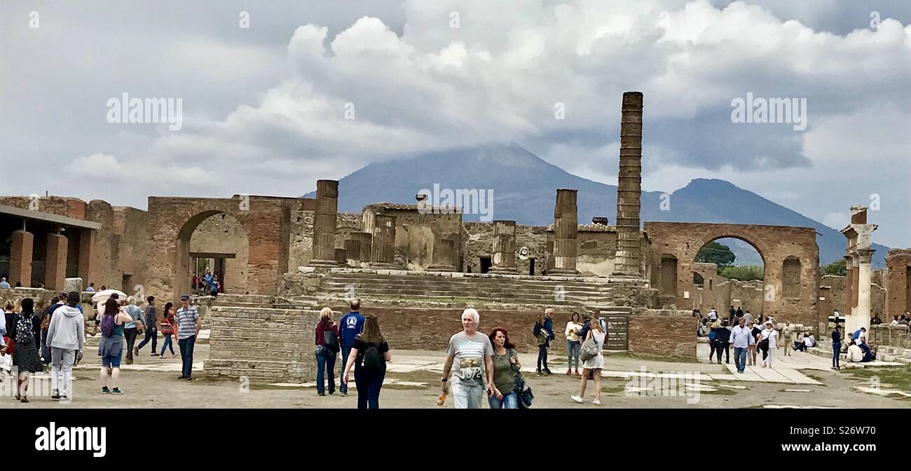 Pompeji und Vesuv Stockfoto