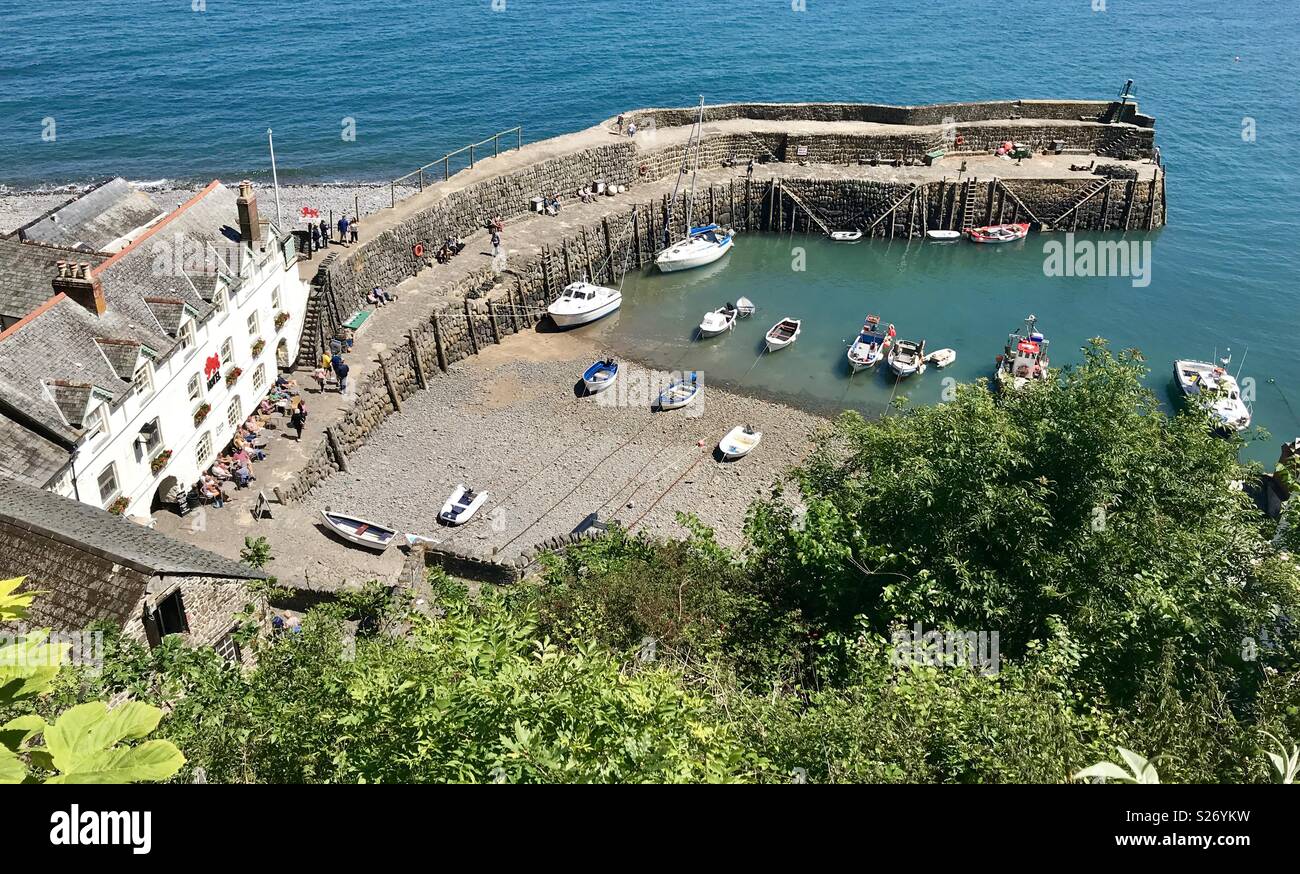 Clovelly harbour - Smartphone-aufgenommenes Stockfoto