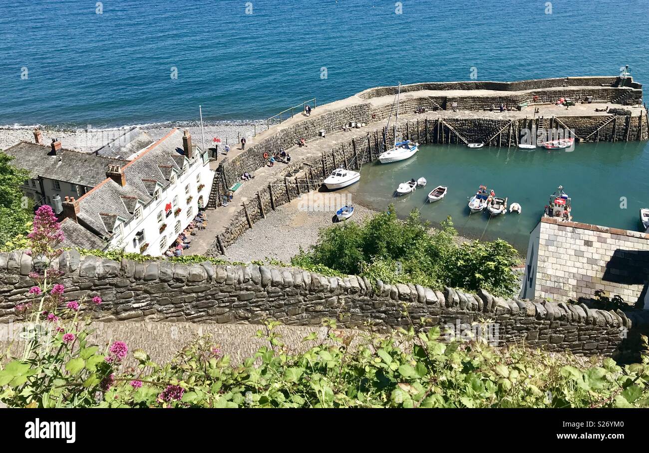 Clovelly harbour - Smartphone-aufgenommenes Stockfoto
