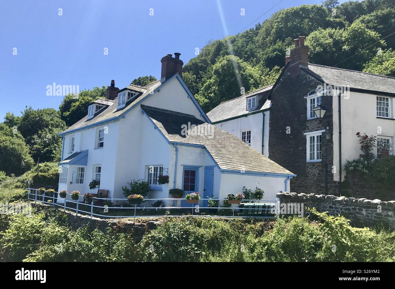 Clovelly - Smartphone-aufgenommenes Stockfoto