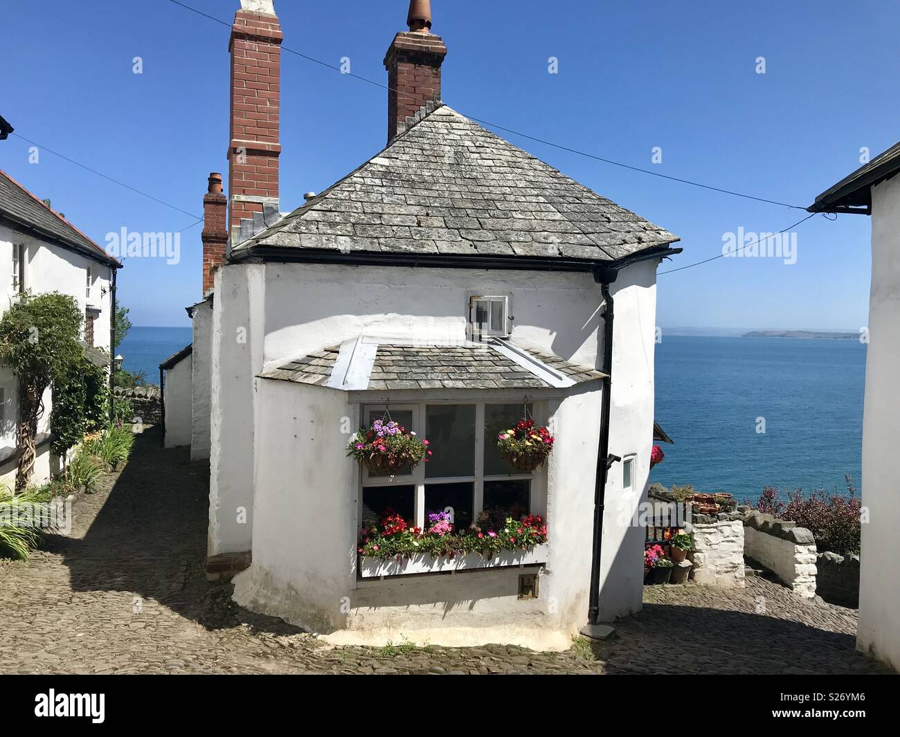 Clovelly Devon - Smartphone-aufgenommenes Stockfoto