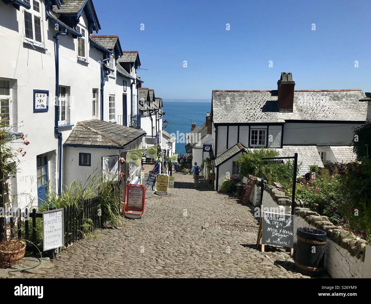 Clovelly Devon - Smartphone-aufgenommenes Stockfoto