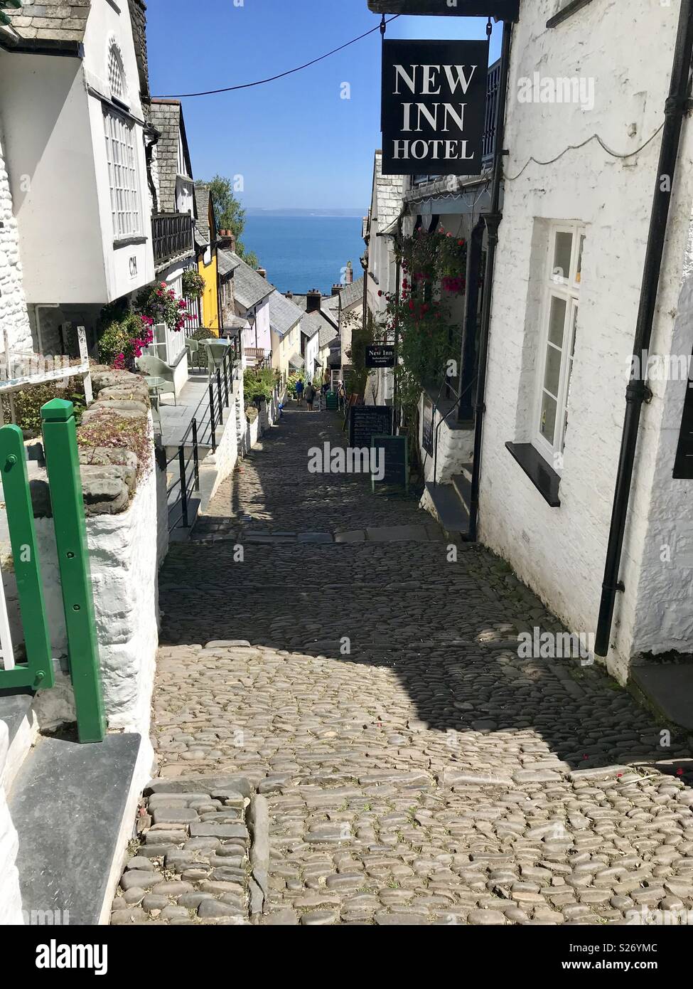 Clovelly Devon - Smartphone-aufgenommenes Stockfoto