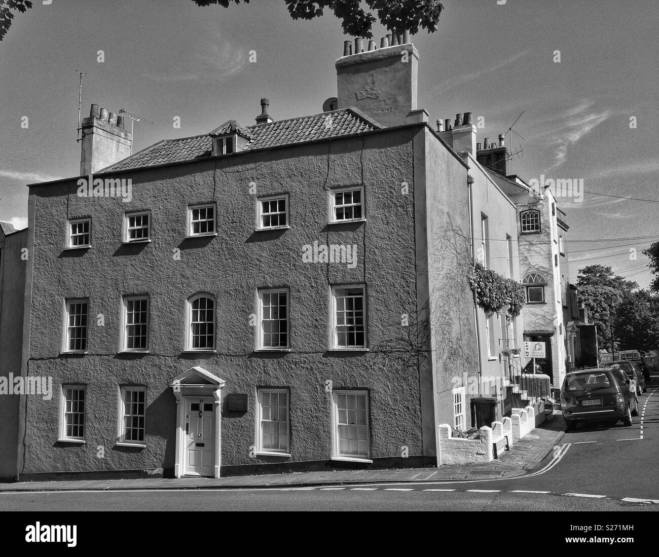 Fairfold Haus, ein Haus aus dem 18. Jahrhundert am Constitution Hill, Clifton, Bristol, Großbritannien Stockfoto