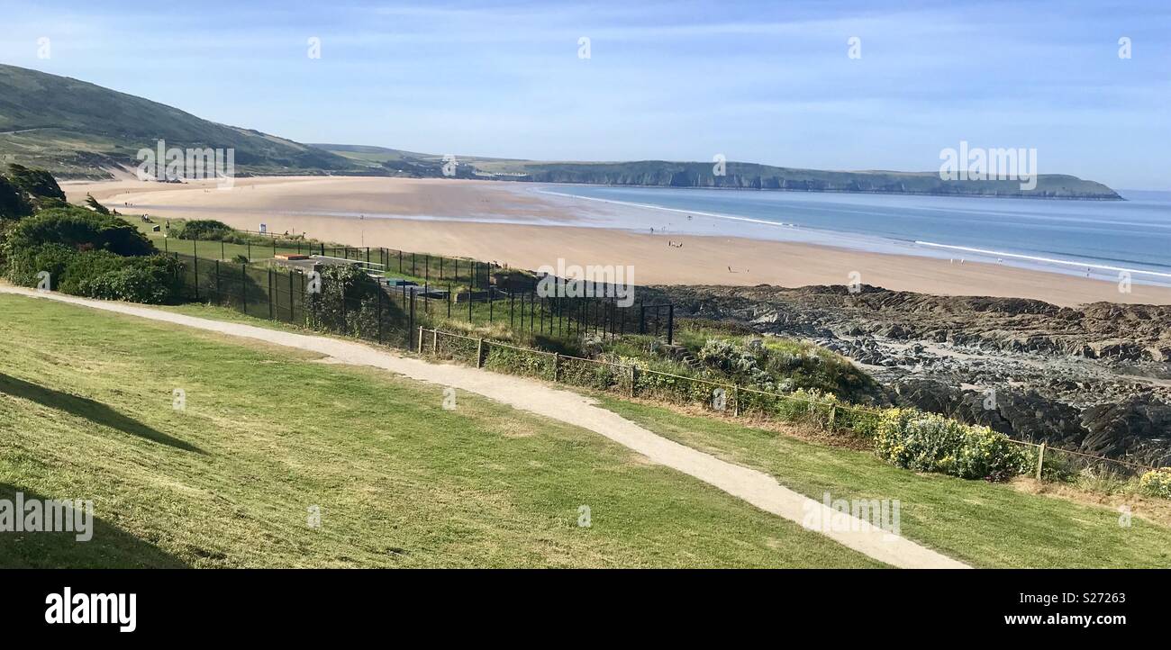 Woolacombe Mortehoe Devon - Smartphone-aufgenommenes Stockfoto