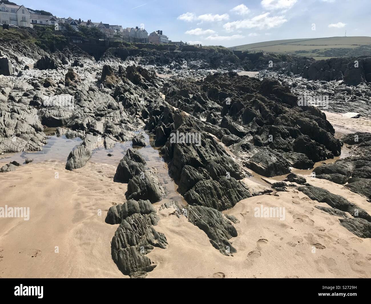 Woolacombe Sands - Smartphone-aufgenommenes Stockfoto