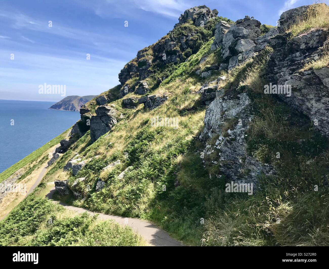 Tal der Felsen. Devon - Smartphone-aufgenommenes Stockfoto