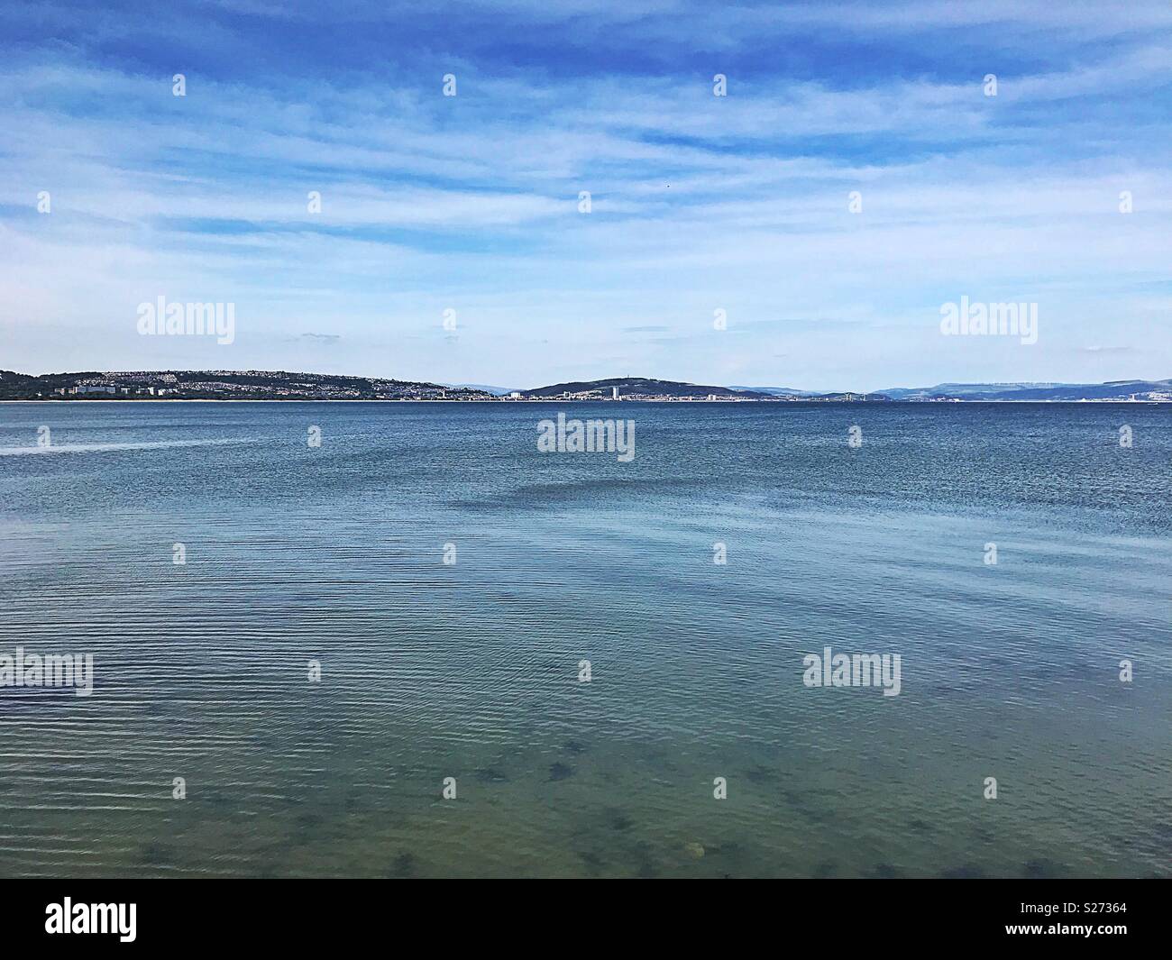 Blick auf die Bucht von Swansea vom Mumbles. Stockfoto