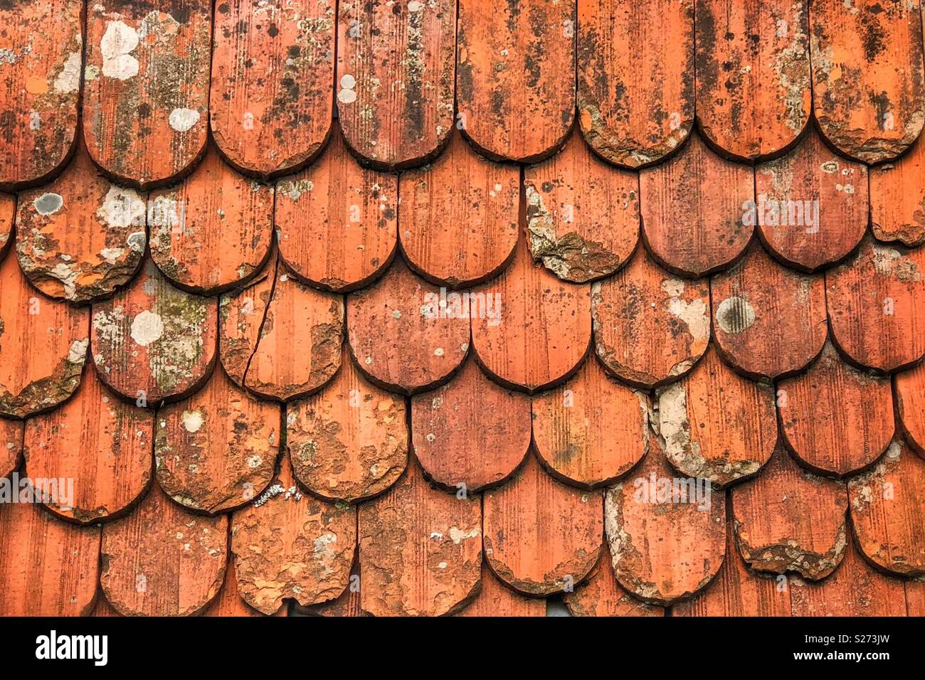 Alte Dachziegel Muster Hintergrund Stockfoto