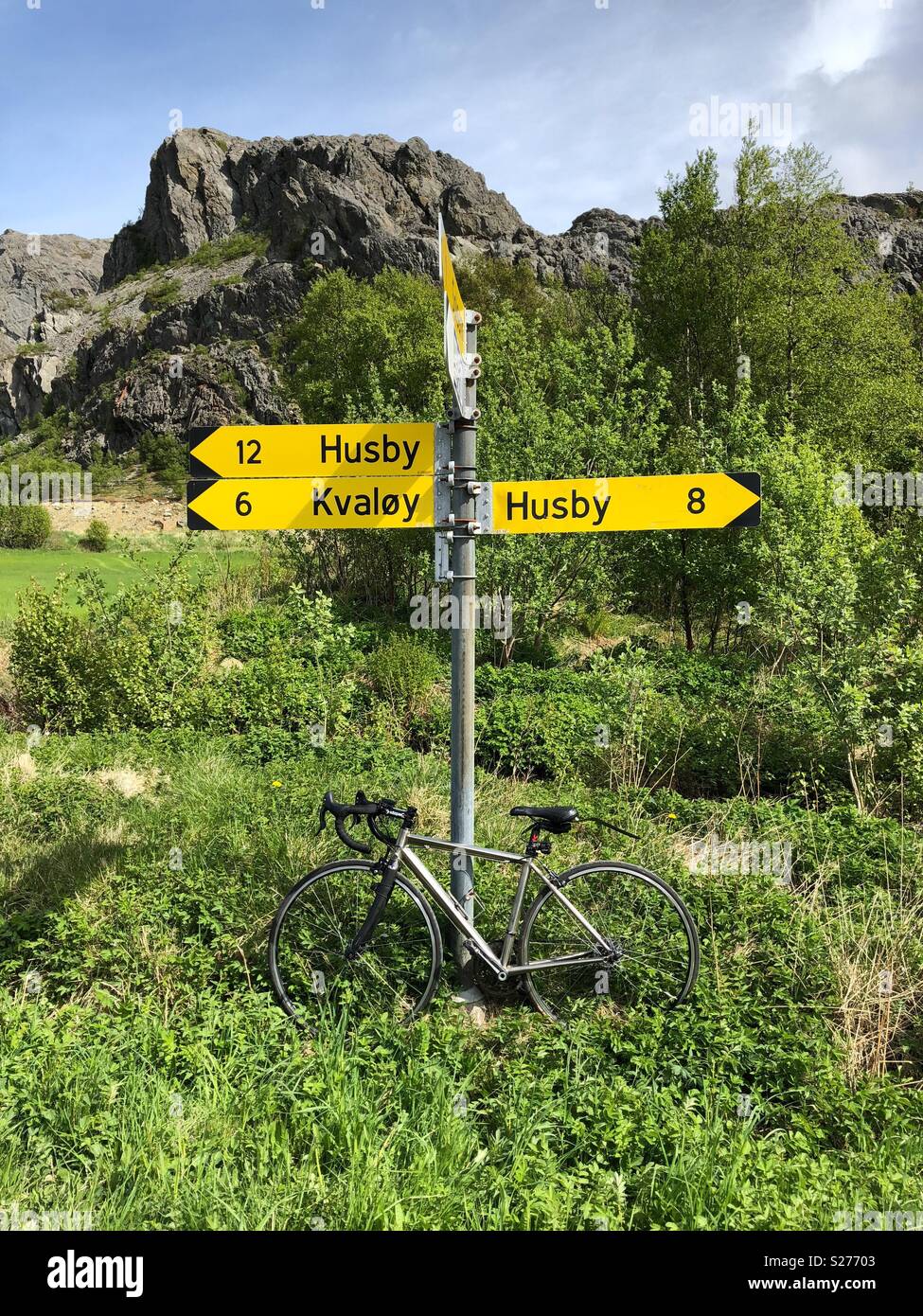 Radfahren in Norwegen abseits der ausgetretenen Pfade Stockfoto