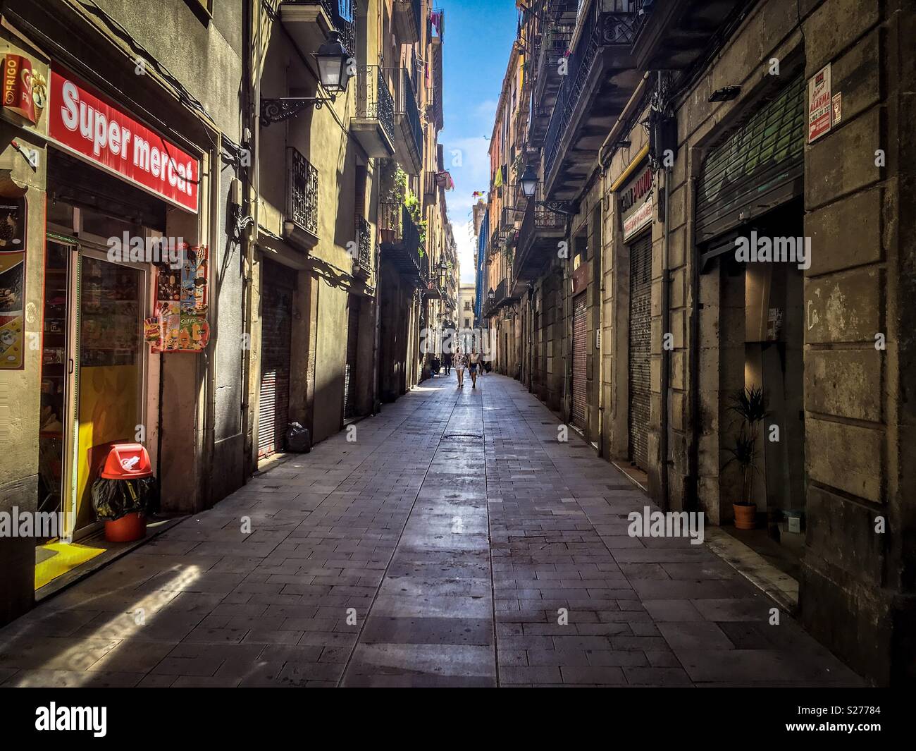Fußgängerzone in Barcelona, Katalonien, Spanien Stockfoto
