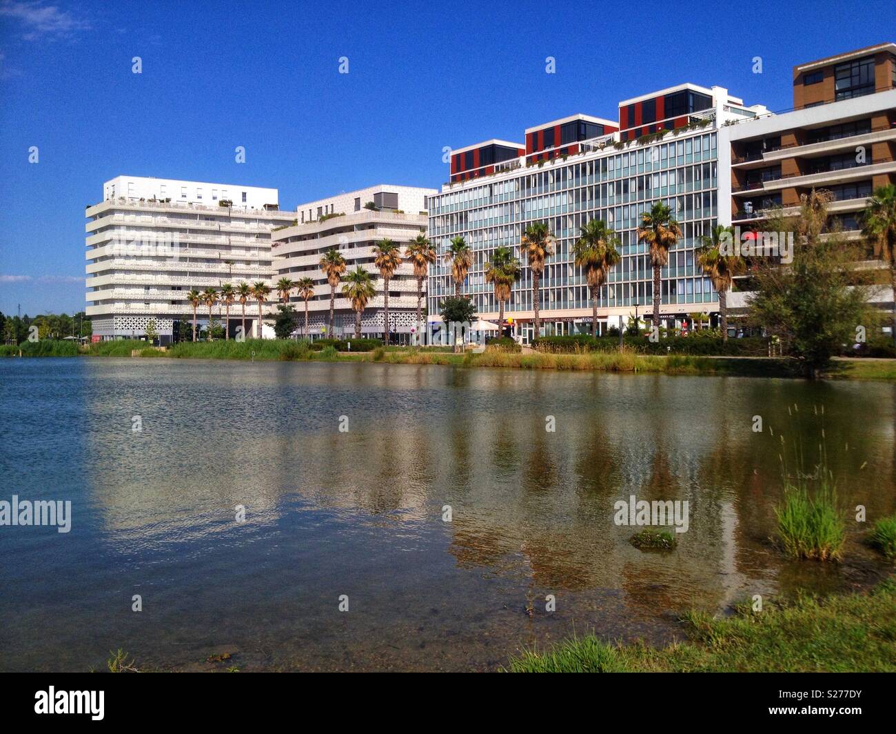 Immobilien in Port Marianne, Bassin Jacques Coeur, Montpellier Frankreich Stockfoto