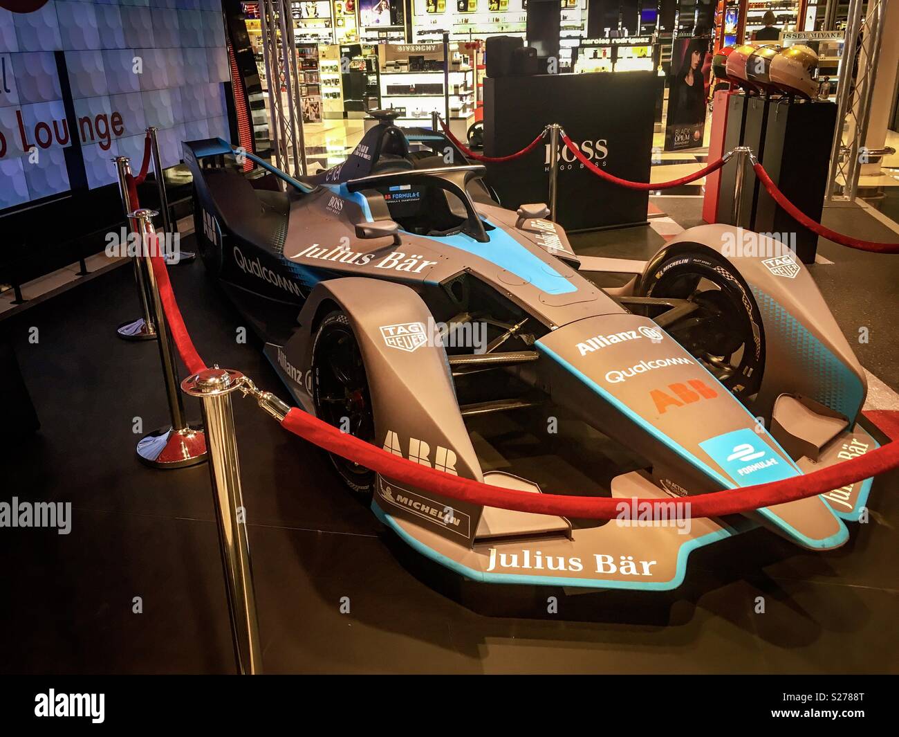 Formel E excibition Auto in Flughafen Barcelona, Katalonien, Spanien Stockfoto